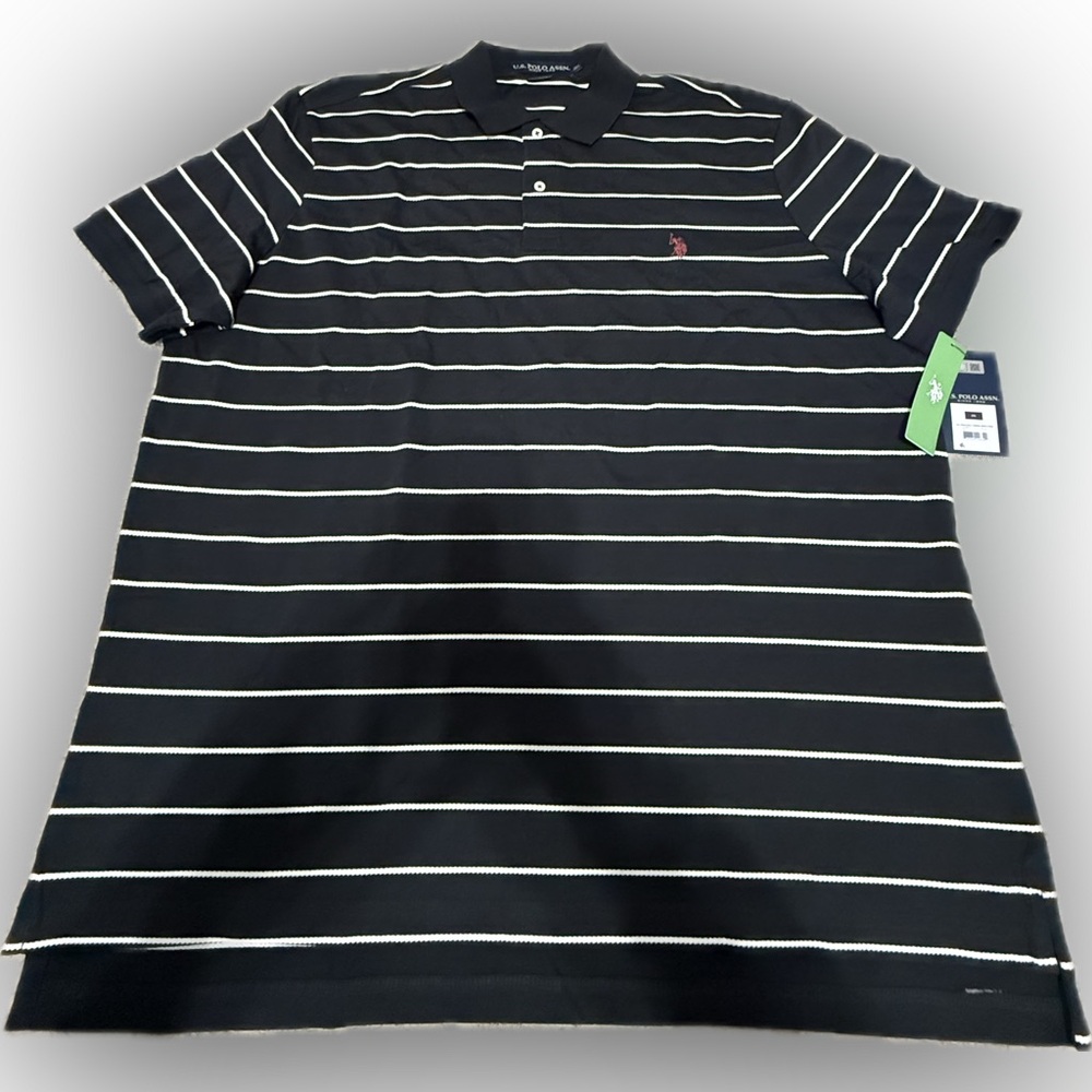 U.S. Polo Assn. Black Striped Polo Shirt